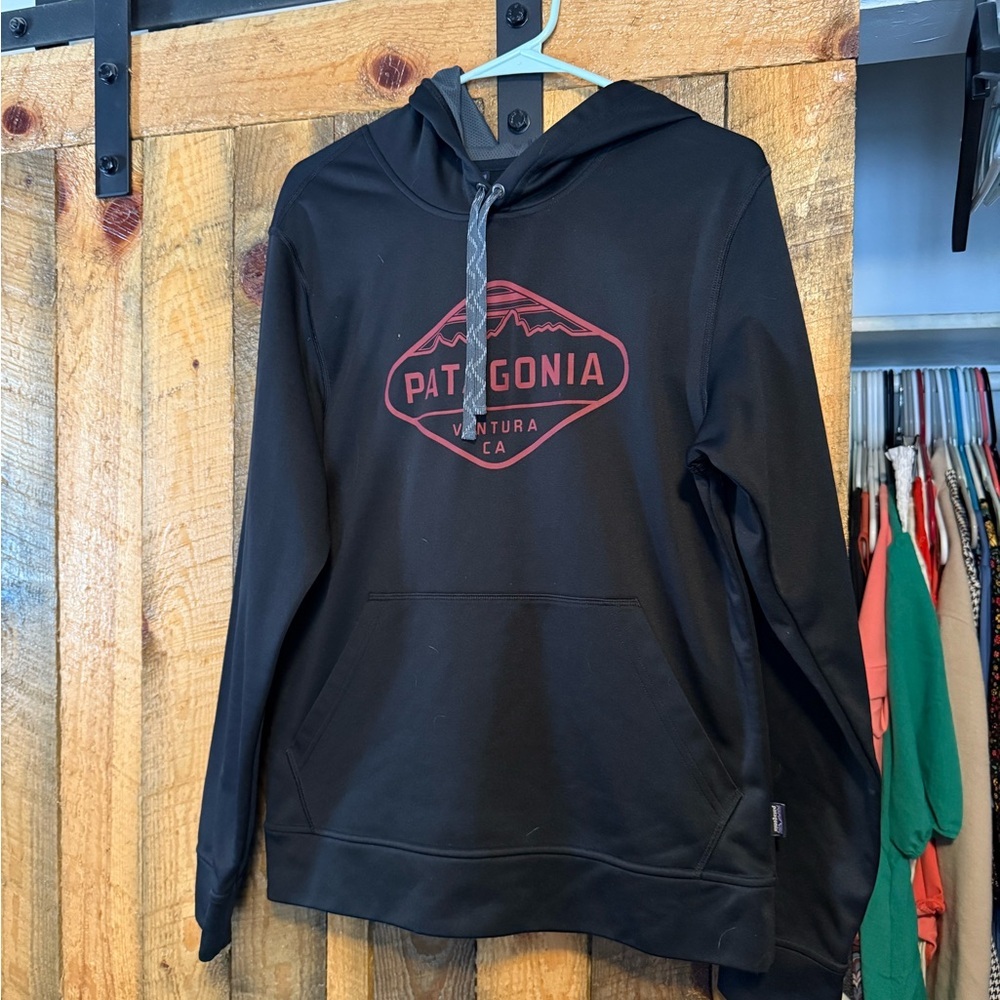 Patagonia Black and Red Hoodie for Men